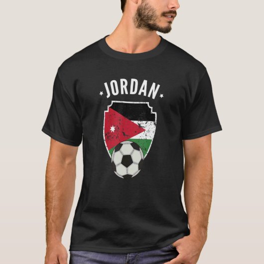 ジョーダンサッカーヨルダン国旗のヨルダンプライド Tシャツ (正面)