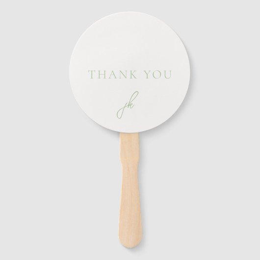 ジョーダンソフトセージのスクリプトモノグラムエレガントな結婚式 ハンドファン (正面)