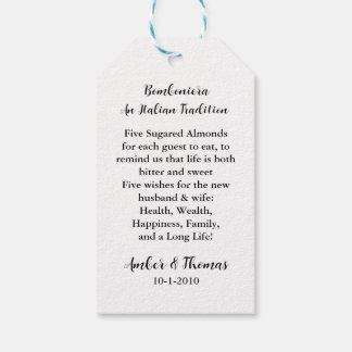 ジョーダン・アーモンドメッセージカード結婚ズのラベル、ありがとう ギフトタグ