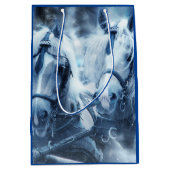 ジョーダン・ホース・チーム冬のドライブ写真クリスマス ミディアムペーパーバッグ (正面)