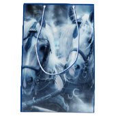 ジョーダン・ホース・チーム冬のドライブ写真クリスマス ミディアムペーパーバッグ (裏面)