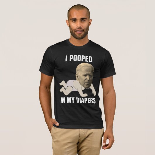 ジョーバイデン氏おむつおもしろいのTシャツを開いた Tシャツ (正面フル)