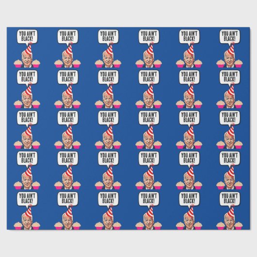 ジョーバイデン氏おもしろい誕生日ブラックじゃない！ ラッピングペーパー (シーム)