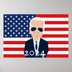 ジョーバイデン氏アメリカ国旗2024の選挙 ポスター
