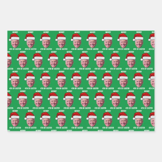 ジョーバイデン氏イースタークリスマスの4th ラッピングペーパーシート (正面)