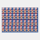 ジョーバイデン氏カスタム顔フォトジンジャーブレッドクリスマス ラッピングペーパーシート (正面3)