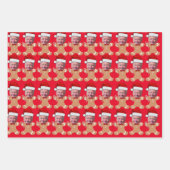 ジョーバイデン氏カスタム顔フォトジンジャーブレッドクリスマス ラッピングペーパーシート (正面2)