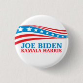 ジョーバイデン氏カマラハリスフォーアメリカ 缶バッジ (正面)