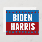 ジョーバイデン氏カマラハリスブルーレッドスターズ ポストカード (正面/裏面)