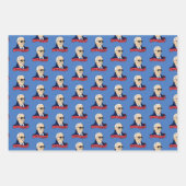 ジョーバイデン氏カマラハリスブルーPOTUSトリオセットギフト ラッピングペーパーシート (正面2)