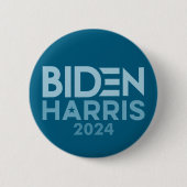 ジョーバイデン氏カマラハリス2024ブルーホワイト 缶バッジ (正面)