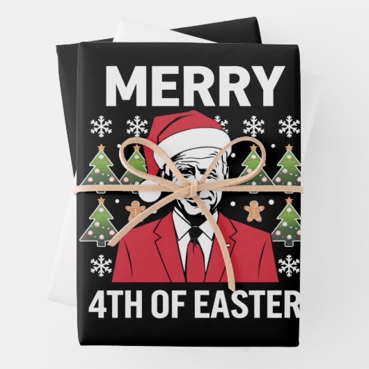 ジョーバイデン氏クリスマスサンタハッメリート4thのイースター ラッピングペーパーシート (インサイチュ)