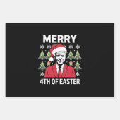 ジョーバイデン氏クリスマスサンタハッメリート4thのイースター ラッピングペーパーシート (正面)