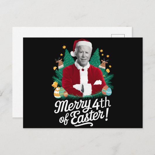 ジョーバイデン氏クリスマスメリーサンタ4thのイースタークリスマス シーズンポストカード (正面/裏面)
