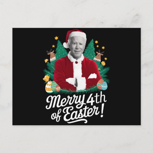 ジョーバイデン氏クリスマスメリーサンタ4thのイースタークリスマス シーズンポストカード (正面)
