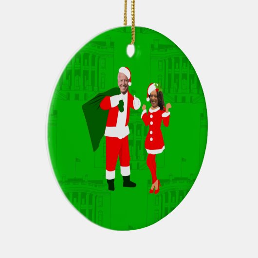 ジョーバイデン氏サンタカマラハリスクリスマス セラミックオーナメント (右)