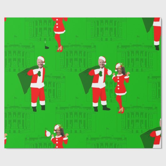 ジョーバイデン氏サンタカマラハリスクリスマス ラッピングペーパー (フラット)