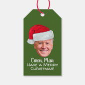 ジョーバイデン氏サンタハットカモンマン – メリークリスマス ギフトタグ (正面)