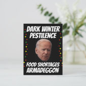 ジョーバイデン氏ダークウィンタークリスマスポストカード ポストカード (スタンド正面)