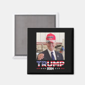 ジョーバイデン氏トランプ帽をかぶった マグネット (正面/裏面)