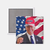 ジョーバイデン氏トランプ帽をかぶった マグネット (正面/裏面)