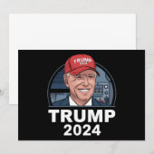 ジョーバイデン氏トランプ帽をかぶった 招待状 (正面/裏面)