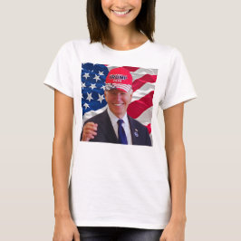 ジョーバイデン氏トランプ帽をかぶった Tシャツ