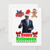 ジョーバイデン氏ハッピーハローウィンクリスマスカード シーズンカード (正面/裏面)