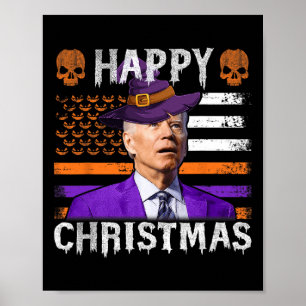 ジョーバイデン氏ハッピーハローウィンハッピークリスマスアメリカ国旗 ポスター