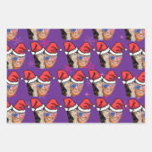 ジョーバイデン氏ハリスクリスマスサンタハット ラッピングペーパーシート (正面2)