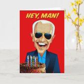 ジョーバイデン氏ヘイ・マン私はバイデン氏私の舌オン・誕生日 カード (黄色い花)