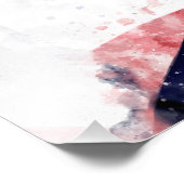 ジョーバイデン氏ポートレートの水色と米国国旗 フォトプリント            (角)