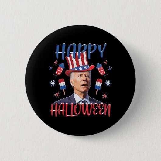 ジョーバイデン氏メリーハロウィーン4Oの4番目を混乱 缶バッジ (正面)