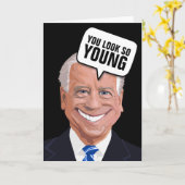 ジョーバイデン氏不気味おもしろい誕生日カード カード (黄色い花)