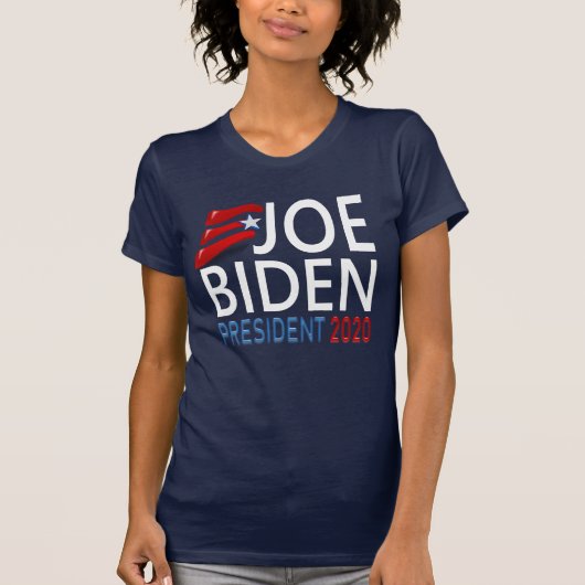 ジョーバイデン氏大統領2020年選挙赤ブルー文字 Tシャツ (正面)