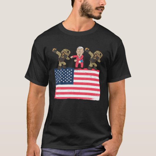 ジョーバイデン氏浮揚ダビング兵士の愛国心アメリカ Tシャツ (正面)
