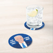 ジョーバイデン氏漫画と政治おもしろい引用文 ラウンドペーパーコースター (インサイチュ)