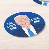 ジョーバイデン氏漫画と政治おもしろい引用文 ラウンドペーパーコースター (アングル)