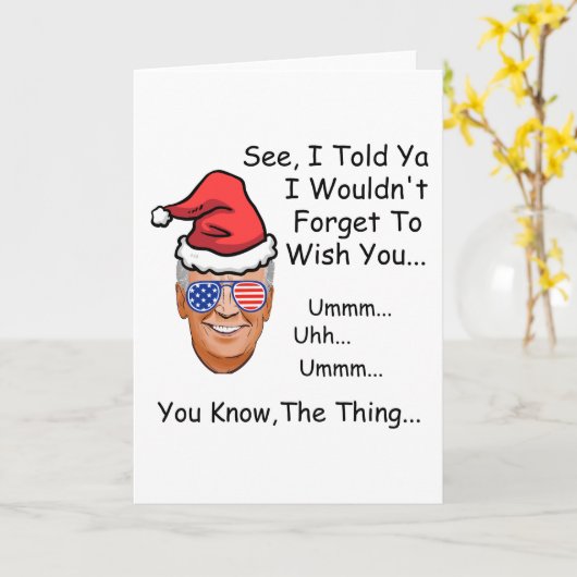 ジョーバイデン氏知ってる…クリスマスおもしろい カード (黄色い花)