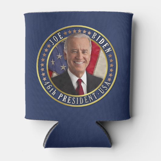 ジョーバイデン氏第46代米国大統領記念写真 缶クーラー (正面)