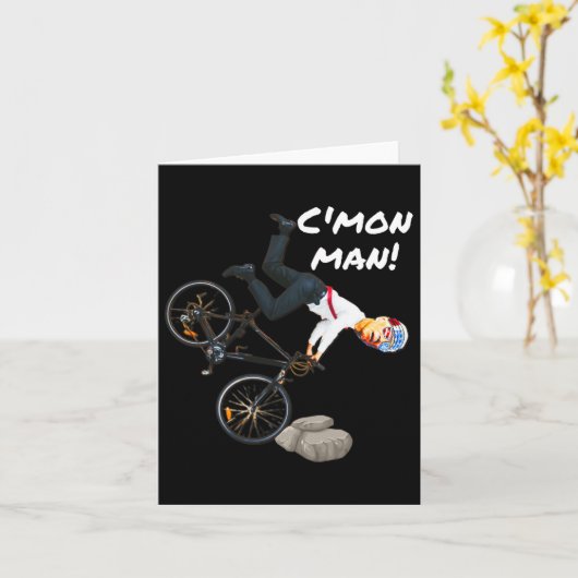 ジョーバイデン氏自転車おもしろいクラッシュTrump It Ridin W カード (黄色い花)