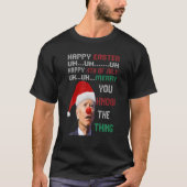ジョーバイデン氏醜いクリスマスセーター男性へ Tシャツ (正面)