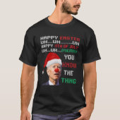 ジョーバイデン氏醜いクリスマスセーター男性へ Tシャツ (正面)