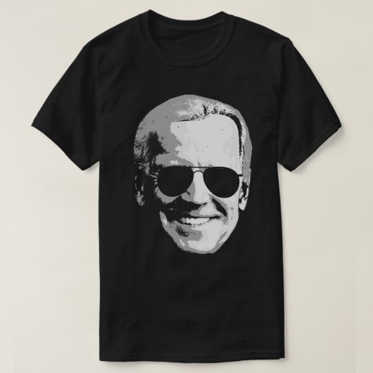 ジョーバイデン氏顔とアビエーター Tシャツ (デザイン正面)