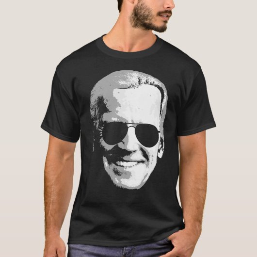 ジョーバイデン氏顔とアビエーター Tシャツ (正面)
