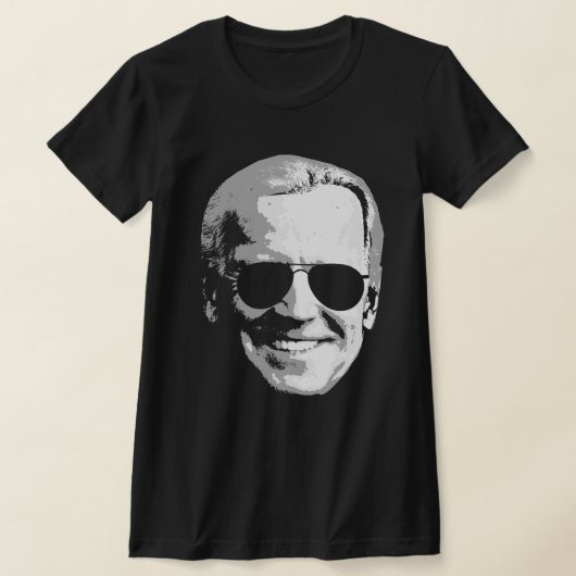 ジョーバイデン氏顔とアビエーター Tシャツ (レイダウン)