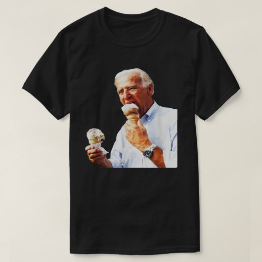 ジョーバイデン氏食べズのアイスクリームバイデン氏ズ7月4日 Tシャツ (デザイン正面)