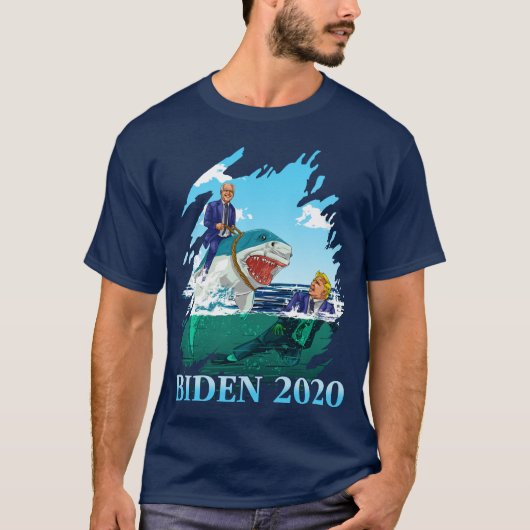 ジョーバイデン氏2020選挙トランプはサメを嫌う Tシャツ (正面)