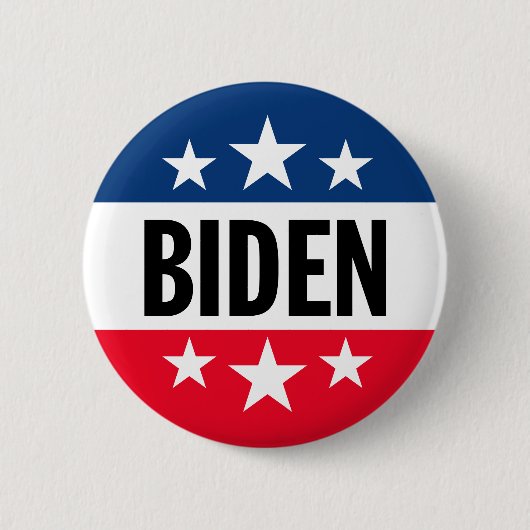 ジョーバイデン氏2024 -シンプル星の色を変更できる 缶バッジ (正面)