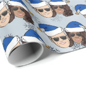 ジョーバイデン氏+カマラハリスドリーミーブルークリスマス ラッピングペーパー (ロールコーナー)